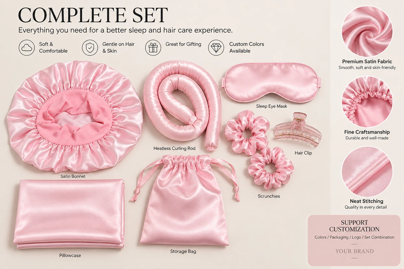Coordinated finished product set with generic branding